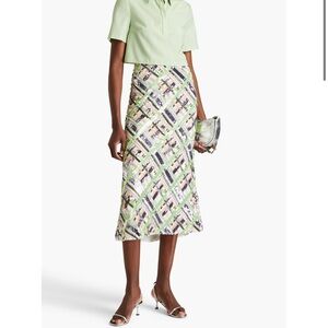 VERONICA BEARD Brent embellished sequin georgette midi skirt 0